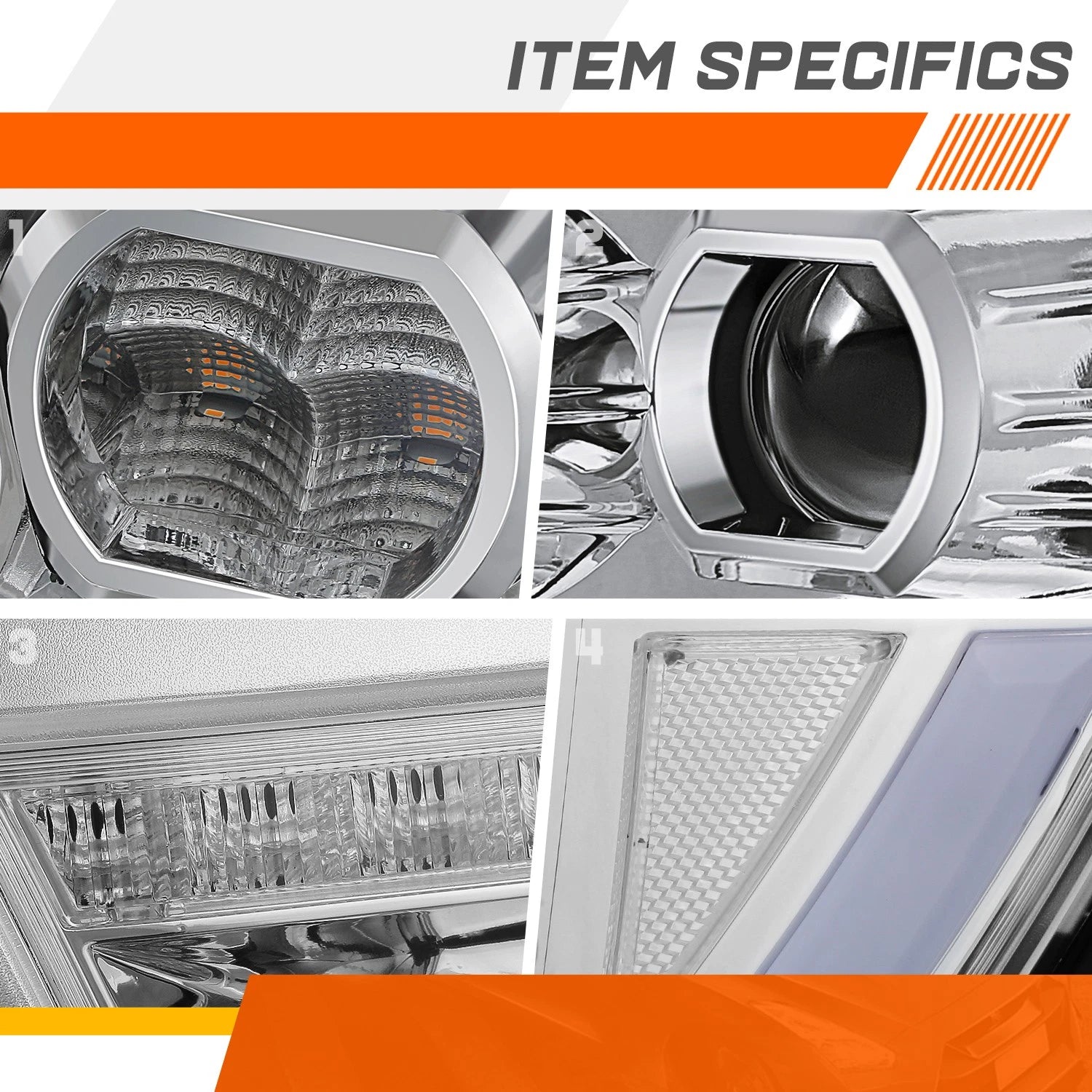 Chrome/Clear Projector Headlight w/LED DRL for Ram 1500 (2019–2024)