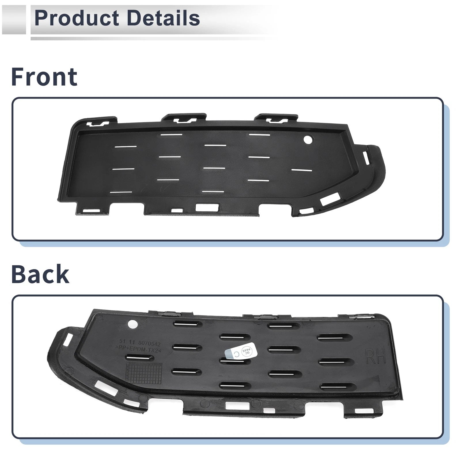 1 Pc Fog Light Grill for BMW 5 Series (2018–2020) No. 51118068342