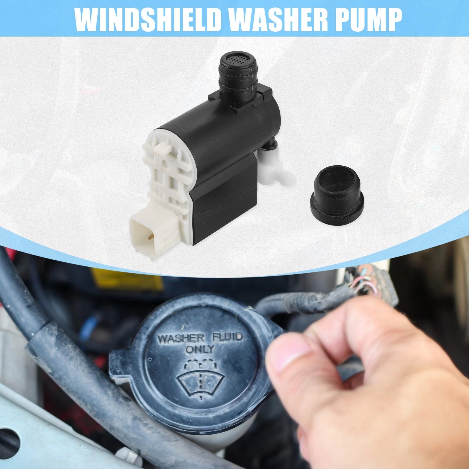 Windshield Washer Motor Pump with Grommet for Hyundai Elantra (2009–2012)