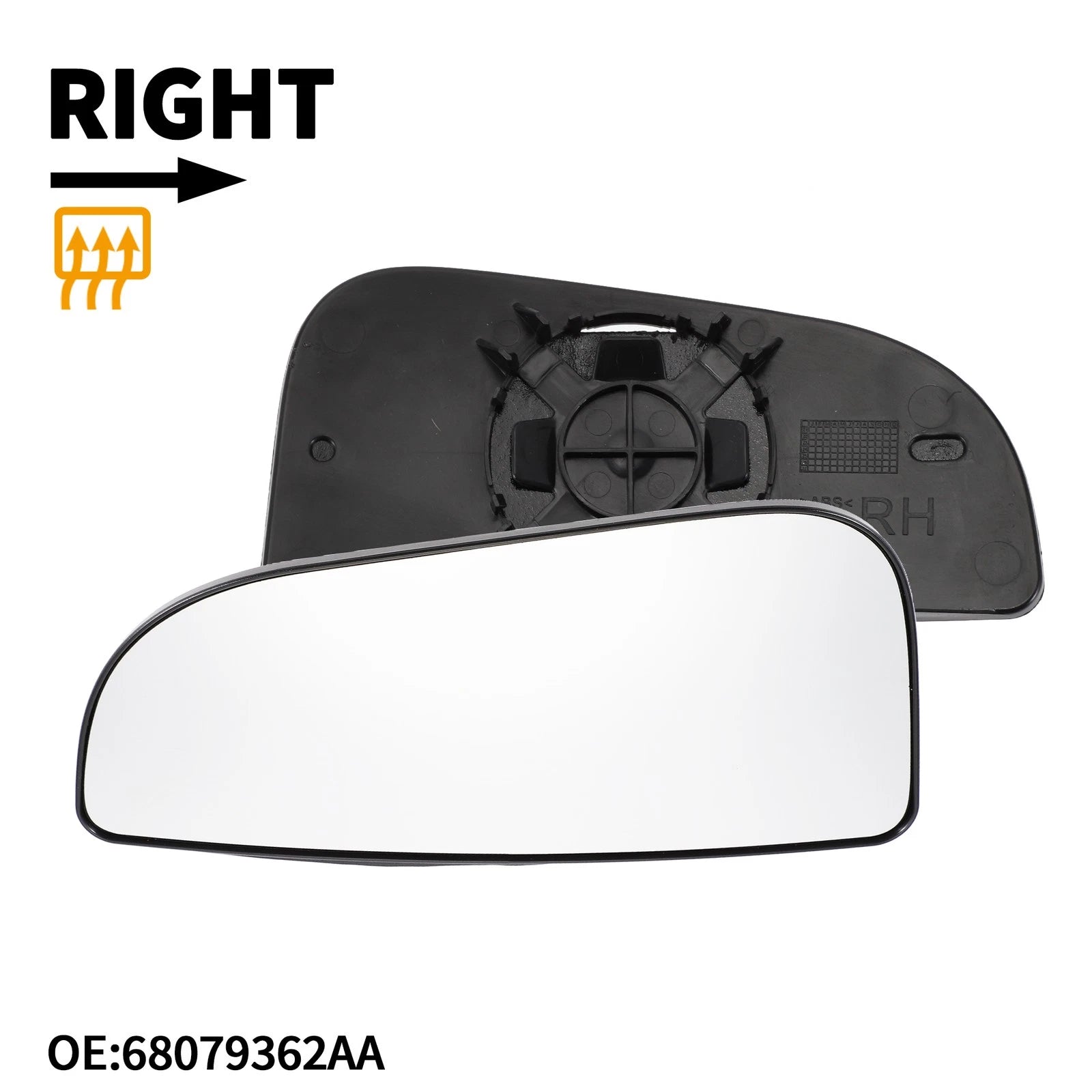 Right Mirror Glass Replacement for Dodge Ram 1500 (No. 68079362AA)