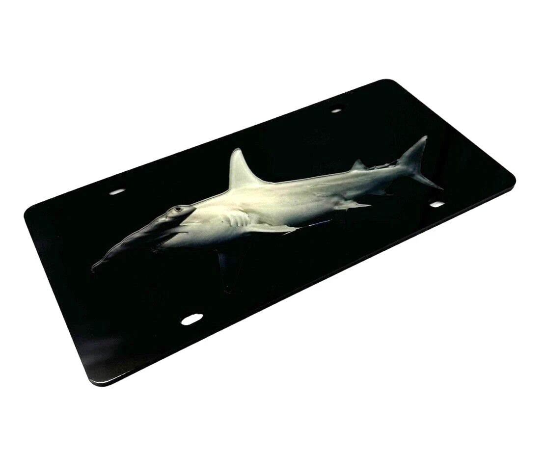 Acrylic License Plate Premium Black for Hammerhead Shark (Universal Fit)