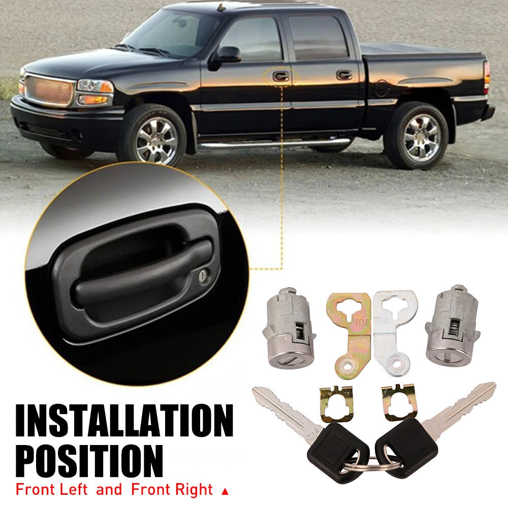 Door Lock Cylinder Set with Keys for Chevy Silverado Tahoe (2001–2006)