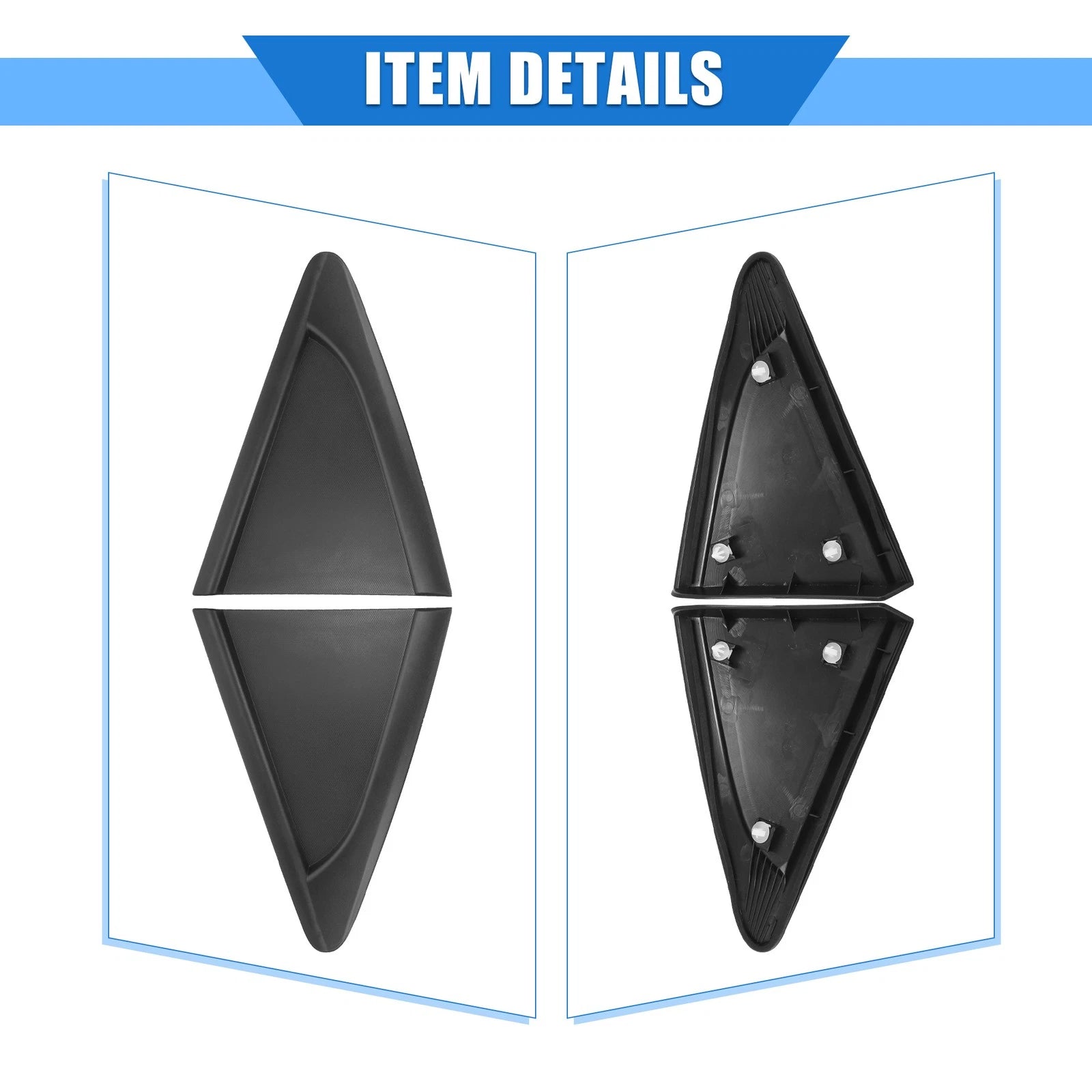 2pcs Rear Mirror Corner Triangle Fender Cover for Chevrolet Cruze (2011–2016)