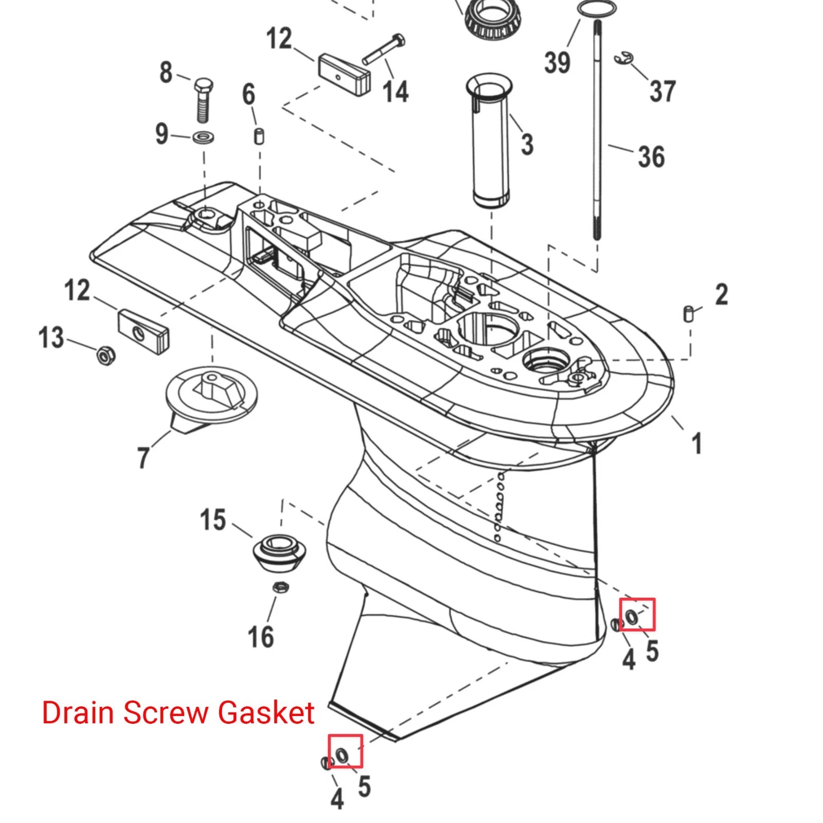 Drain Plug Seal & Gaskets for Mercury 4 Stroke 30-60 HP EFI (2000–2023) 8M0007119
