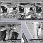 Sequential Tri-Projector Chrome Clear LED Headlight Lamps for Ram 1500 (2019–2024)