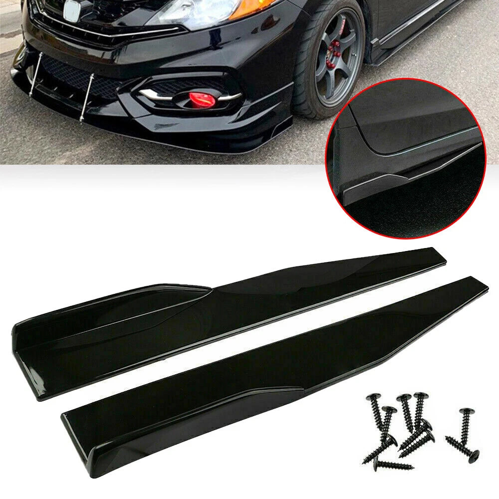 Glossy Black Front Bumper Spoiler Body Kit for Universal (Fits )