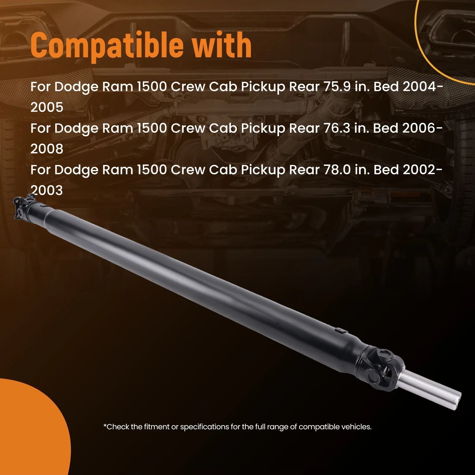 Rear Driveshaft Prop Shaft Assembly for Dodge Ram 1500 (2002–2008) 4WD