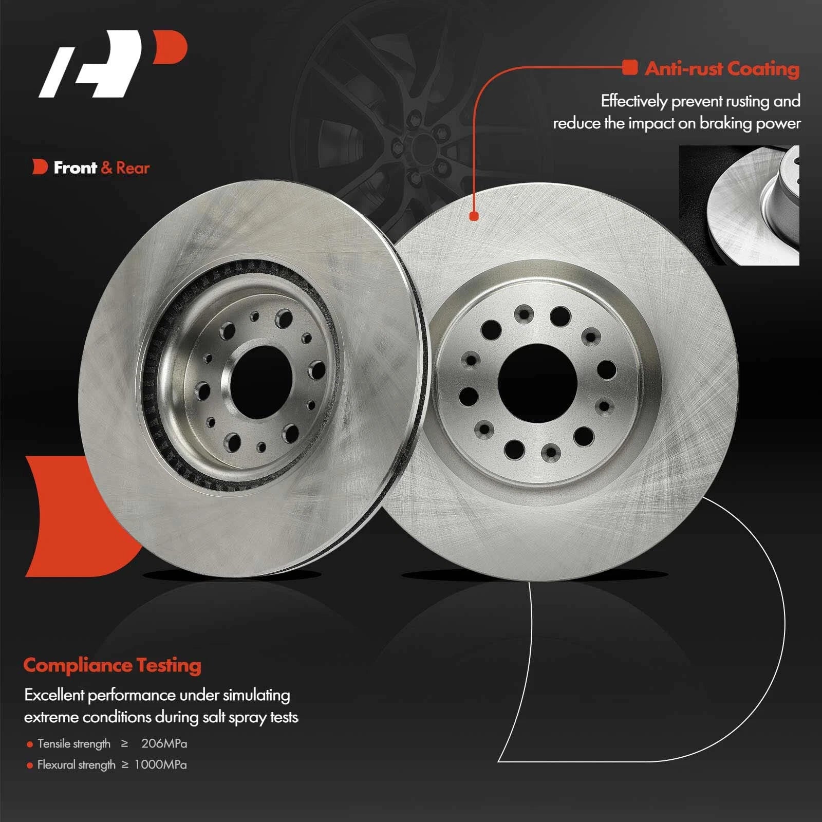 Disc Brake Rotor & Ceramic Pad Set for Buick Enclave (2008-2017)