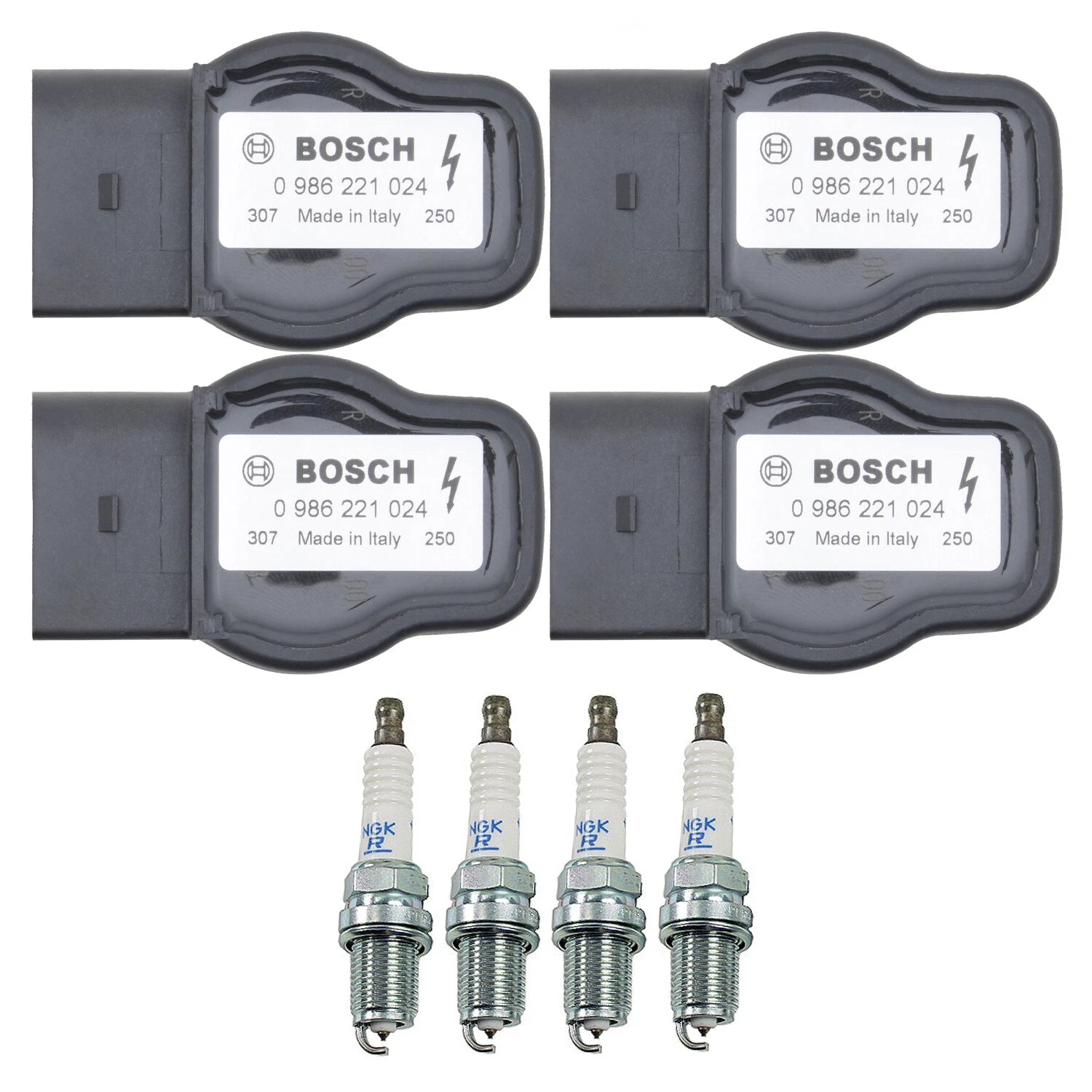 Set of 4 Ignition Coils & NGK Laser Platinum Spark Plugs for Audi TT, VW Passat (1998–2005)