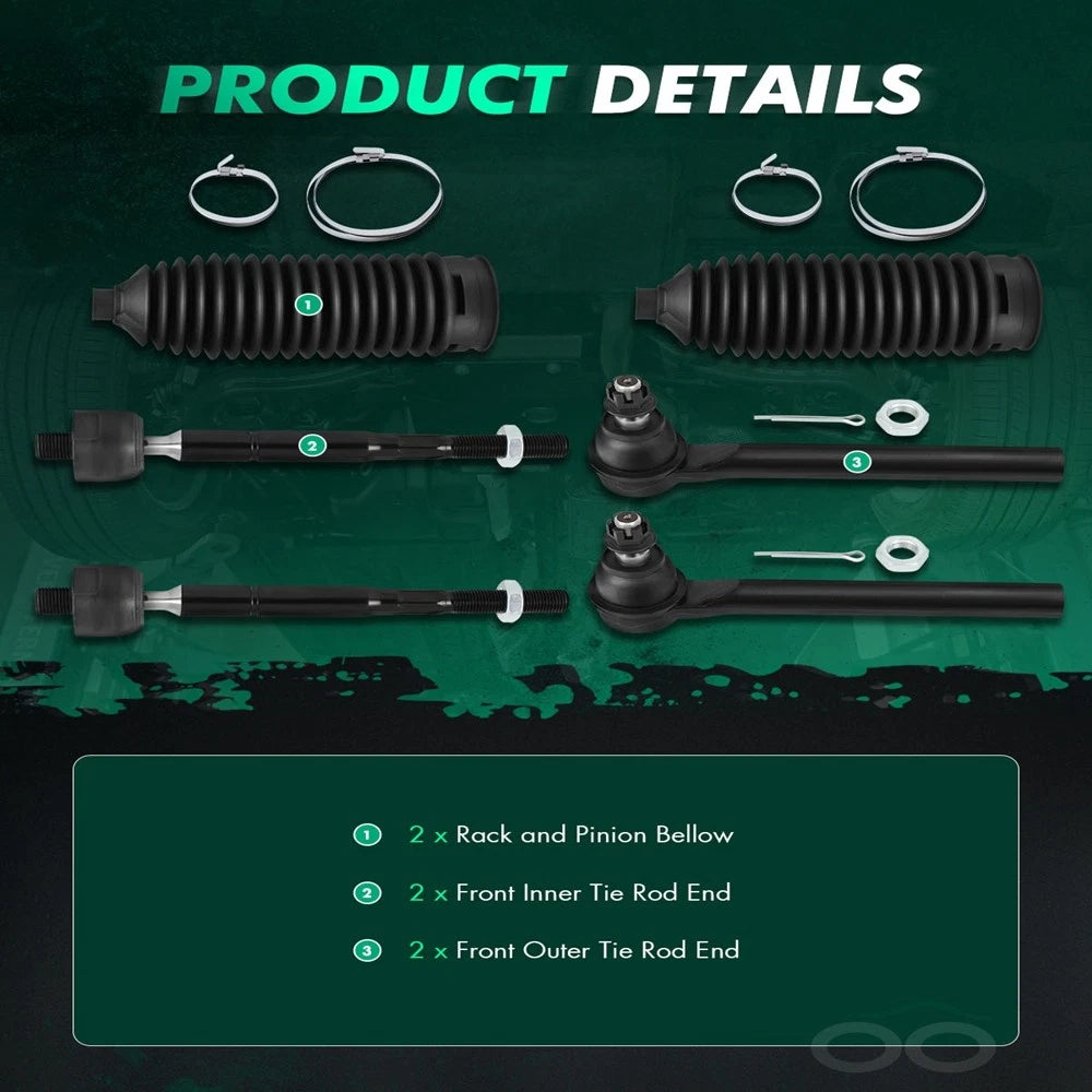 Front Steering Tie Rod Rack and Pinion Bellow for Honda Odyssey (2005–2010)