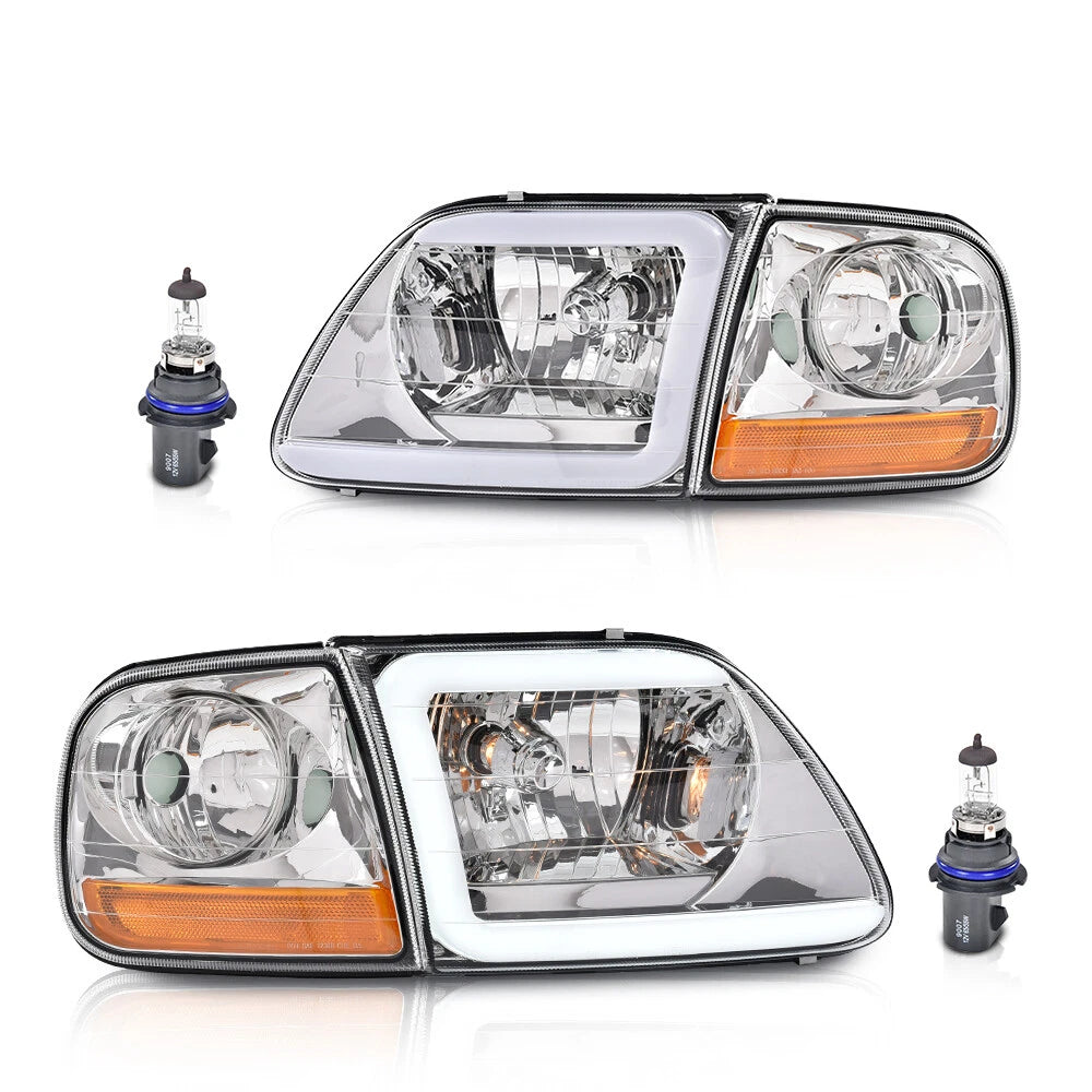 Clear LED DRL Headlights for Ford F150/Expedition (1997–2003)