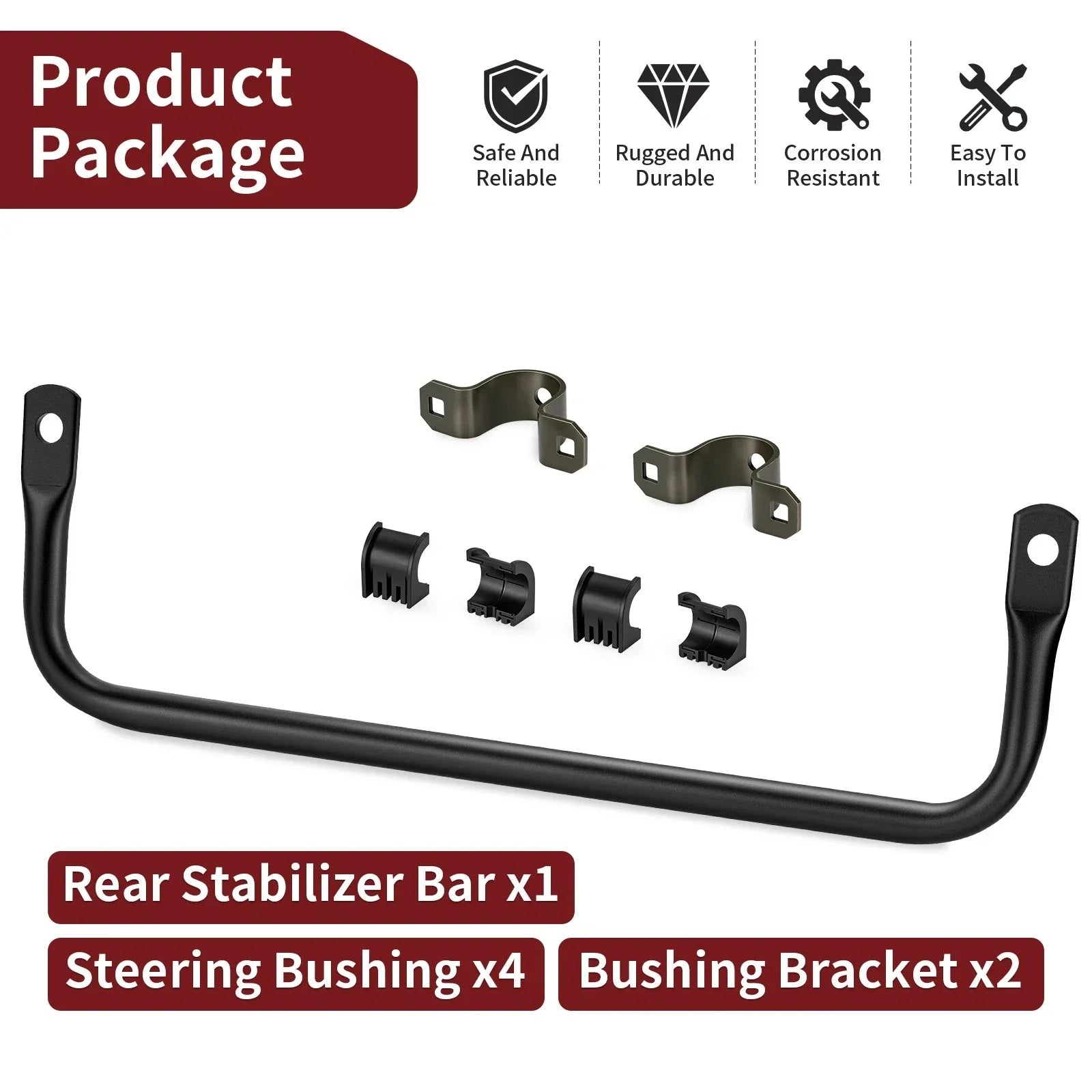 Rear Sway Bar w/ Steering Bracket Kit for Polaris Sportsman XP 550 (2010–2013)