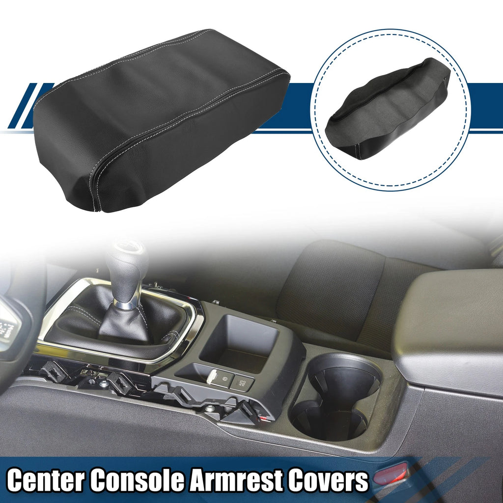 Center Console Armrest Covers for Nissan Pathfinder (2013–2020) Faux Leather Black Gray