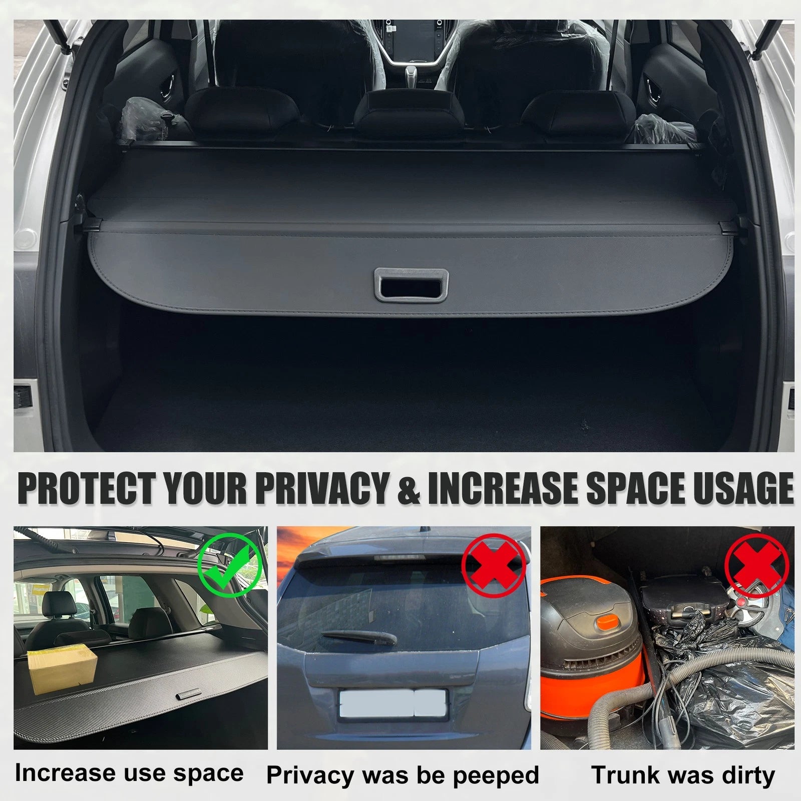 Retractable Cargo Cover for Subaru Outback (2010–2014) Waterproof Non-Slip