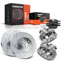 Set of 8 Front Drilled Brake Rotors, Pads & Calipers for Ford Focus (2013–2018)