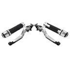 Silver Extendable Brake Clutch Levers & Handlebar Grips for Kawasaki ZX6RR