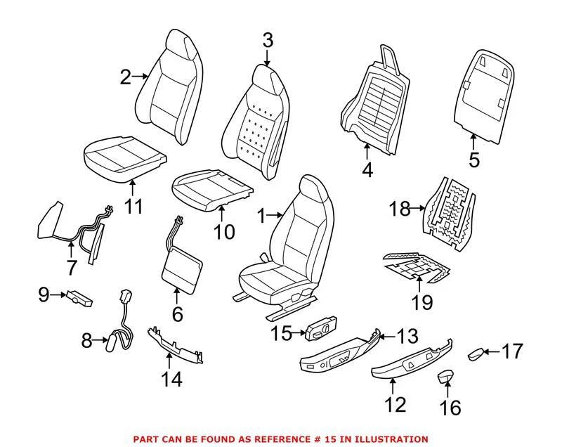 Genuine OEM Power Seat Switch 61319275072 for BMW (2012–2018)