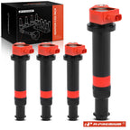 Set of 4 Red Ignition Coils for Hyundai Accent Kia Rio (2006–2011)