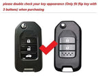 Carbon Fiber 3-Button Key Shell with Keychain for Honda (2013-2020)