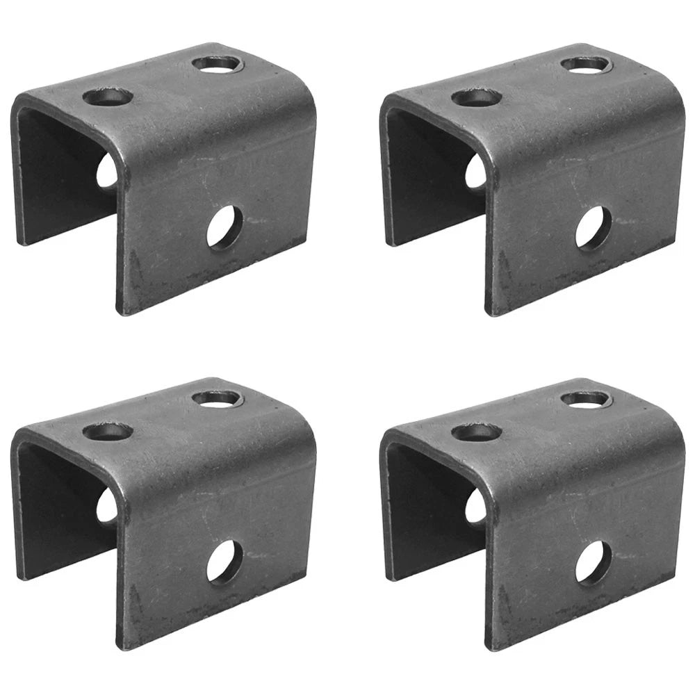 Set of 4 Steel Weld-On Hangers for Single Axle Trailer (1-3/4" Leaf Spring)