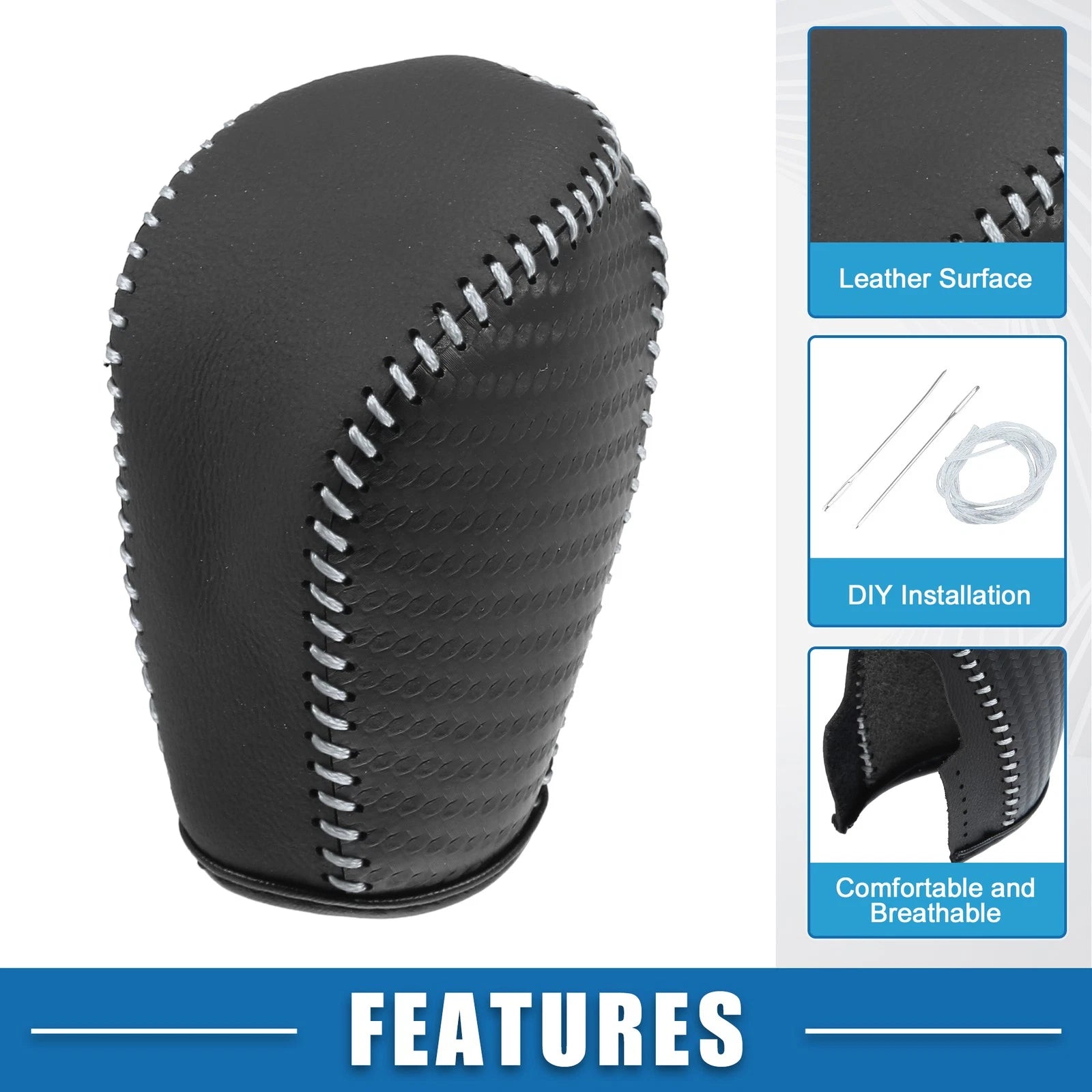 Gear Shifting Knob Cover Trim for Honda Civic (2016–2021) Black Gray
