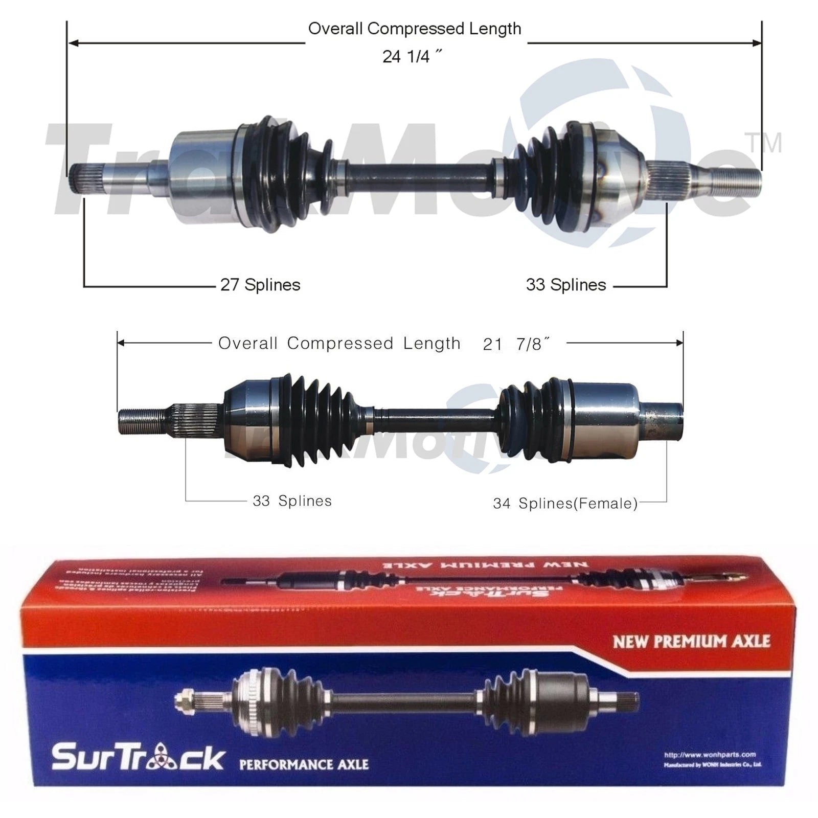 Set of 2 Front CV Axle Shafts for Chevy Equinox Pontiac Torrent (2005–2009)
