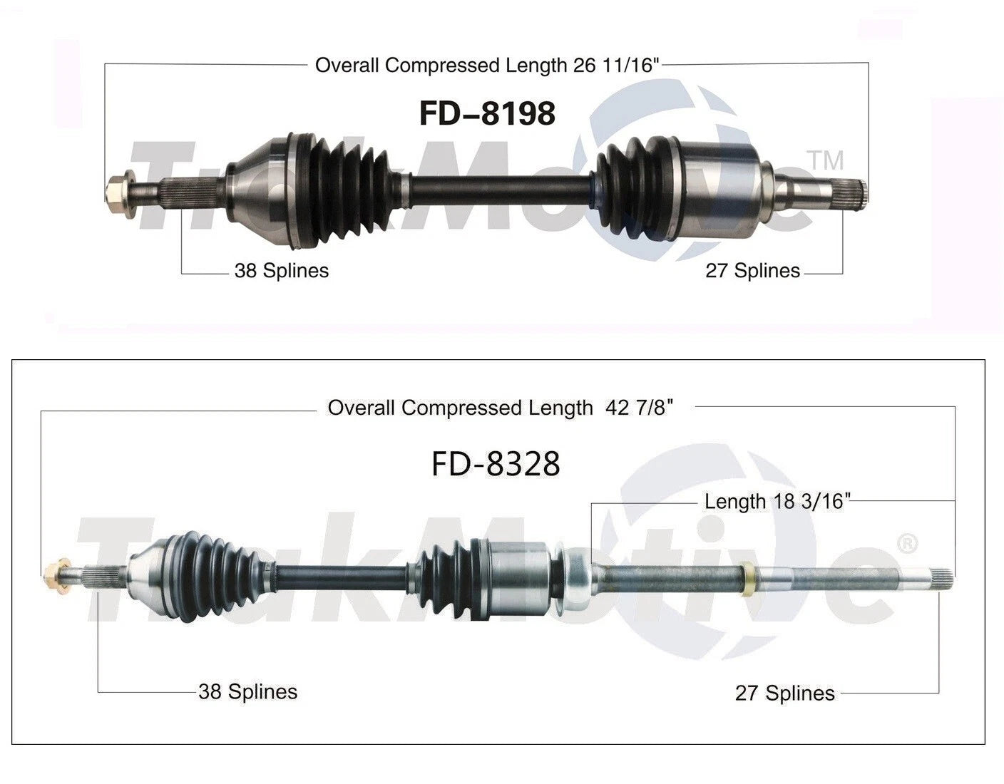Set of 2 Front CV Axle Shafts for Ford Explorer (2011–2016)