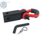 Off-Road Recovery Shackle for 2" Hitch Receiver (45000LB) Red Black