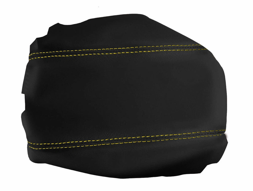 Leather Console Lid Armrest Cover for Acura TSX (2009–2014) Yellow Stitch
