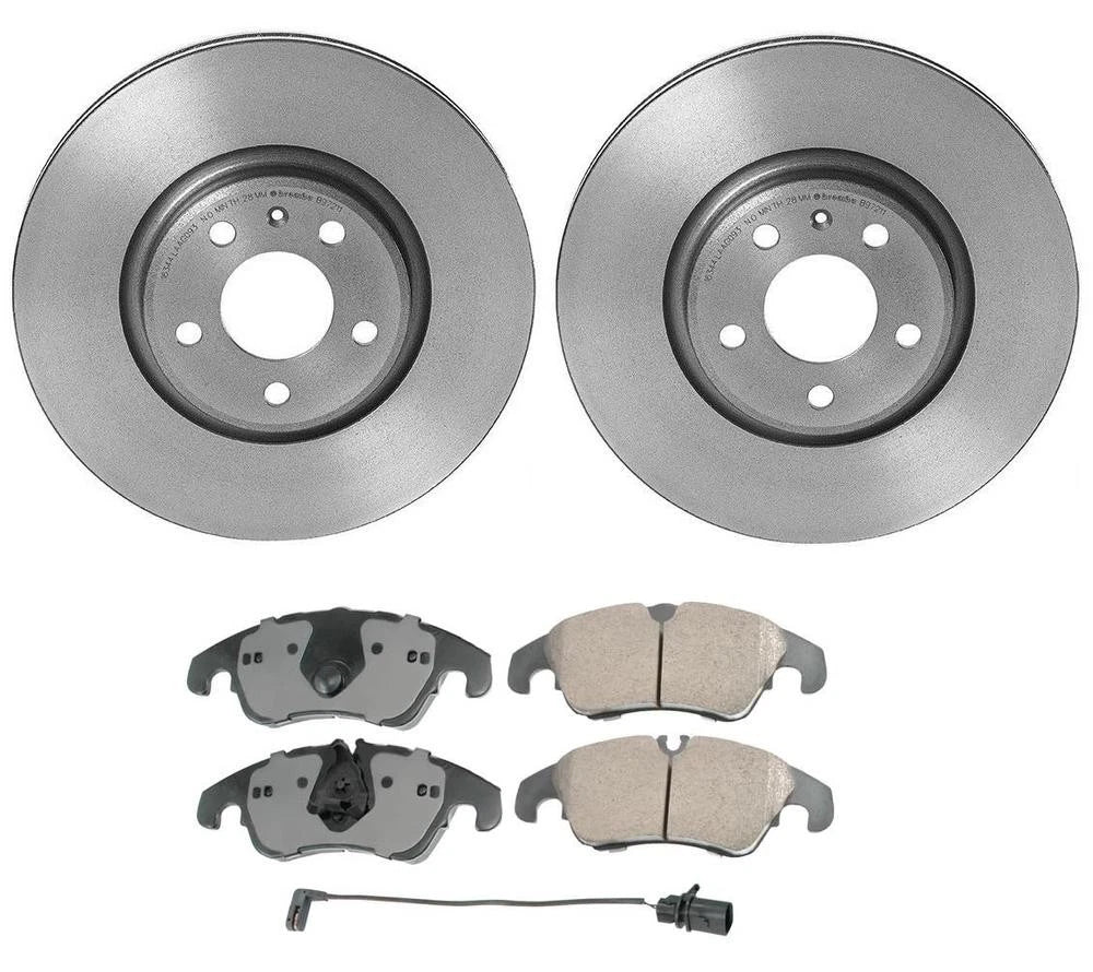 Front Brake Kit Set of 4 Euro Ceramic Pads Disc Rotors for Audi A6 (2005–2011)