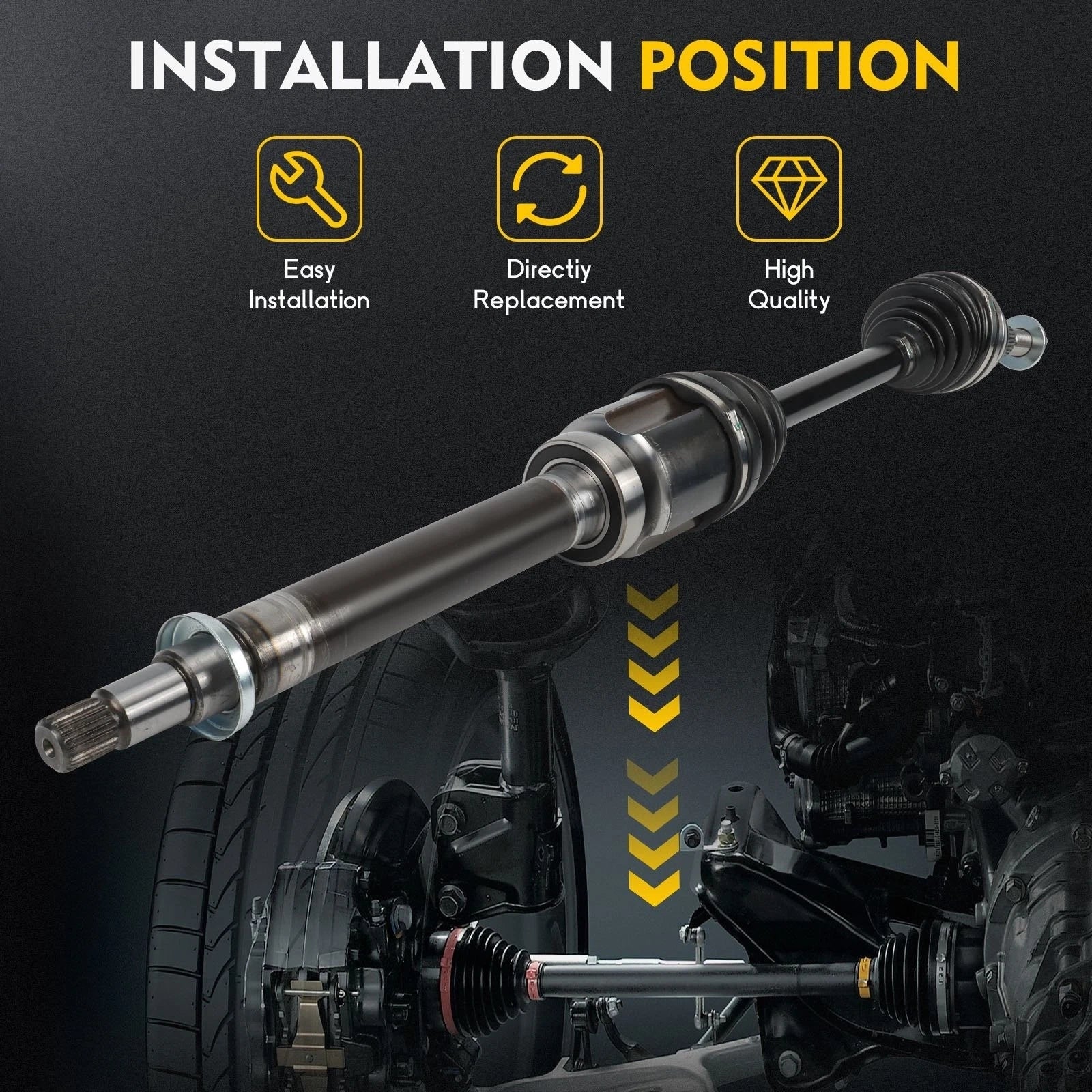 Front Passenger CV Axle Shaft Assembly for Ford Focus (2016–2018)