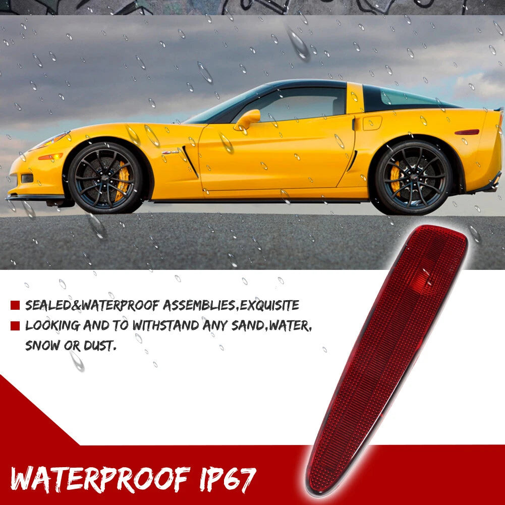 Rear Red Lens Side Marker Parking Lights Kit for Chevrolet Corvette C6 (2005–2013)