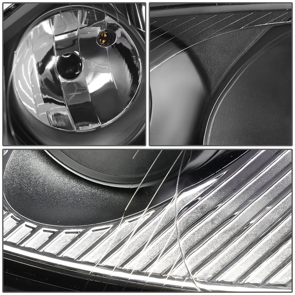 Headlight Lamp Set for Volkswagen Jetta Mk5 (2005–2010) Black Housing Clear