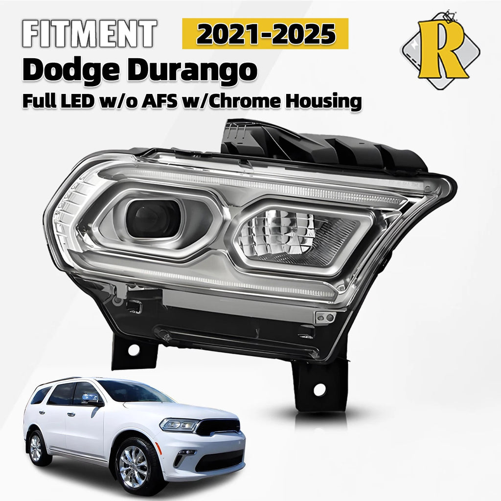 Full LED Projector Headlight for Dodge Durango (2021–2025) Chrome Right