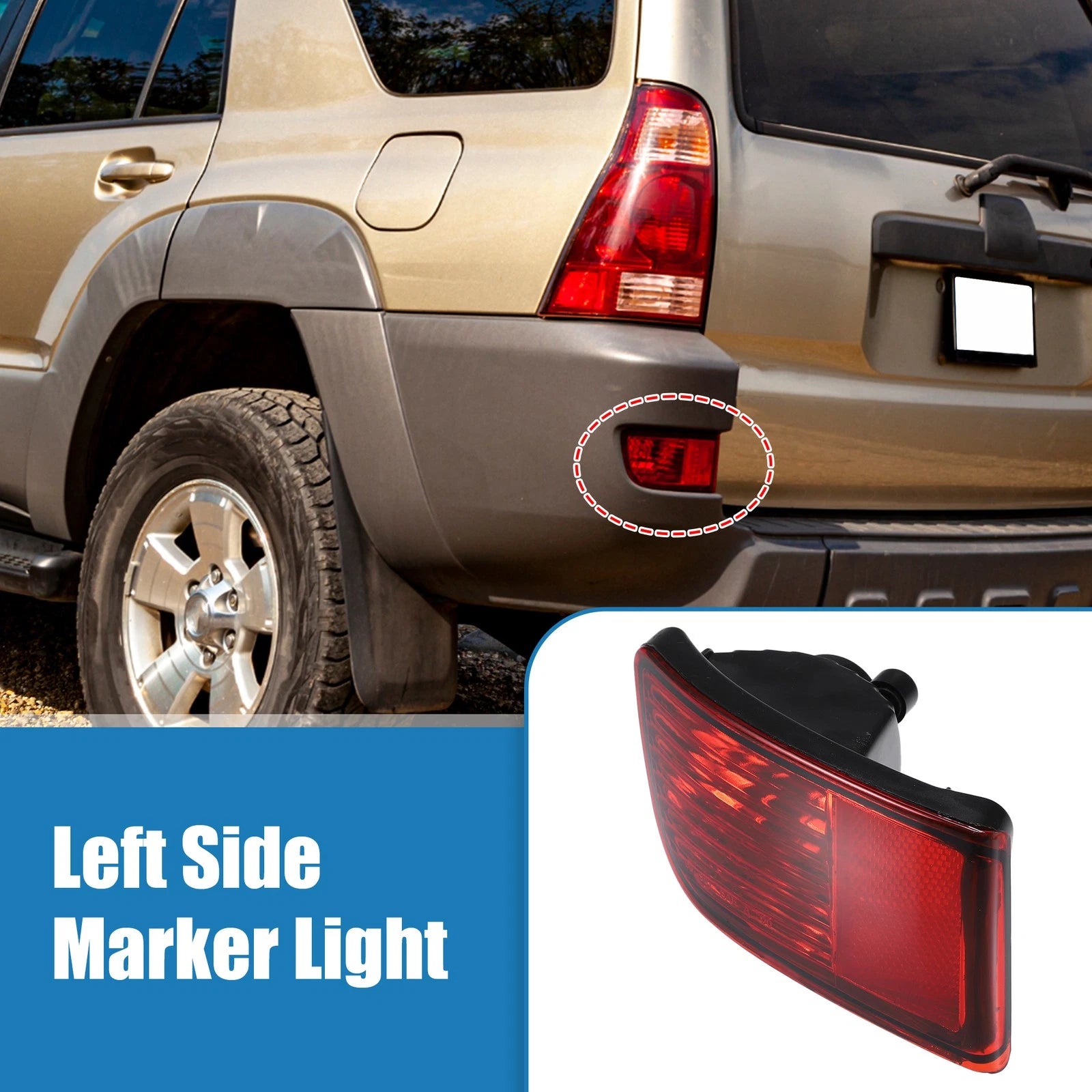 Left Side Rear Bumper Reflector Tail Light for Toyota 4Runner (2003–2005)