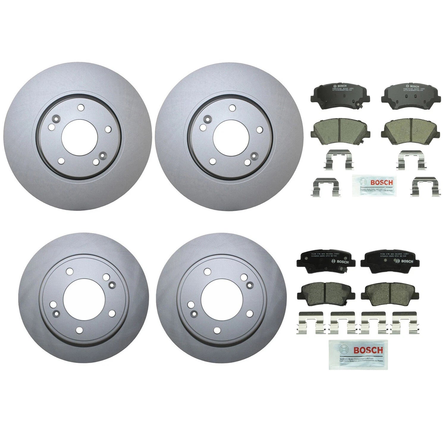 Front Rear Brake Kit Disc Rotors & Ceramic Pads for Kia Forte5 (2014–2020)