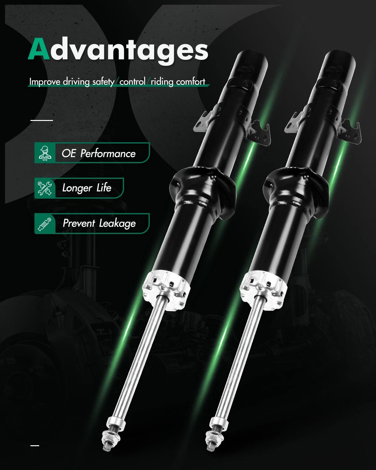 Front Pair Shocks Struts for Mazda 6 (2003–2008) 2.3L L4