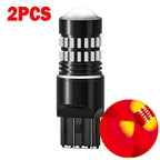 Set of 2 Red LED 7443 Strobe Brake Tail Light Bulbs for