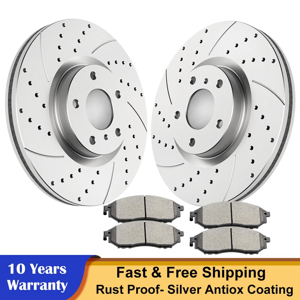 Front Drilled Brake Discs Rotors with Ceramic Pads for Infiniti G37 (2008–2013)
