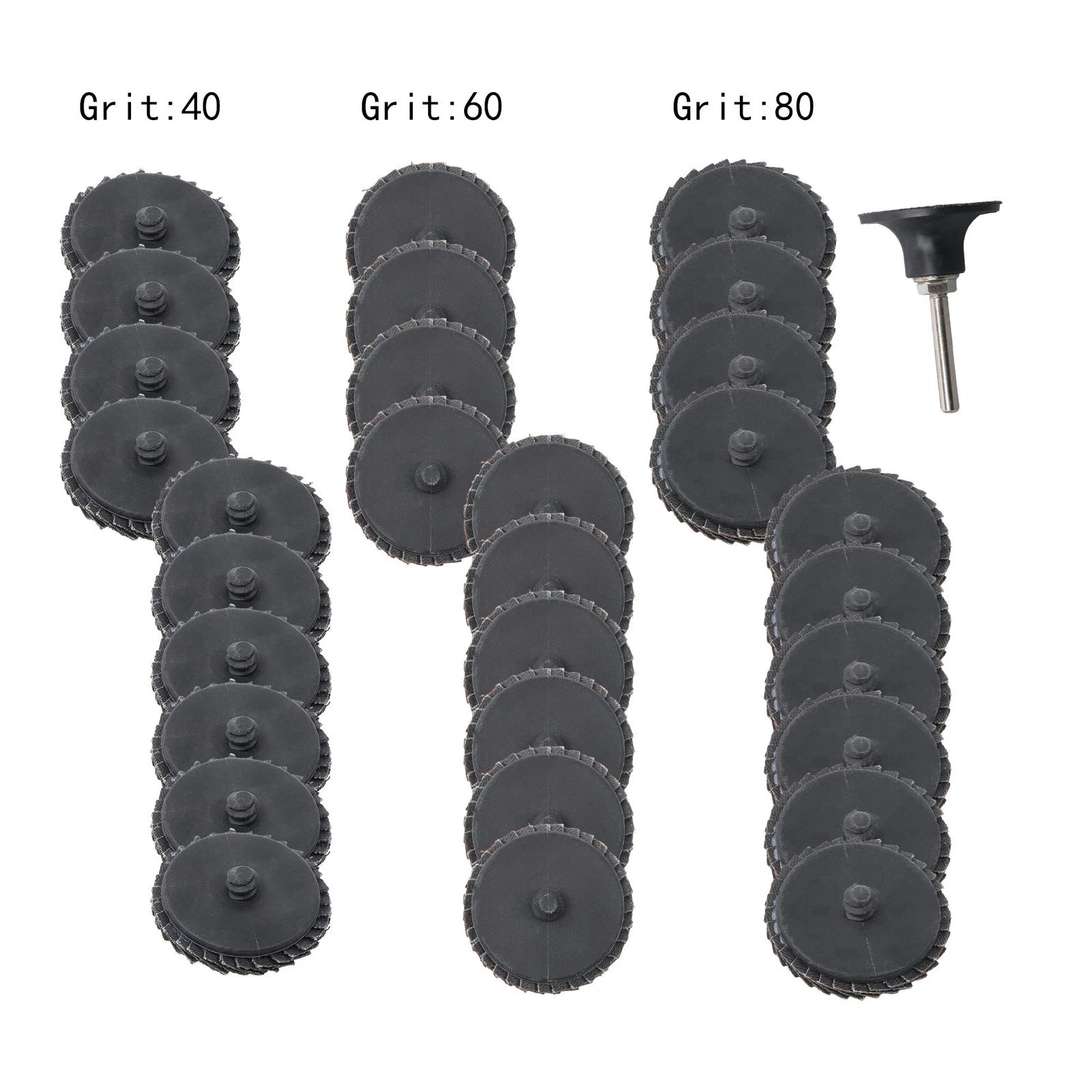 Set of 30 Sanding Discs for Mixed Applications (2 Inch, 40/60/80 Grit)