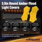 Set of 4 Amber Protective Covers for Round LED Driving Lights