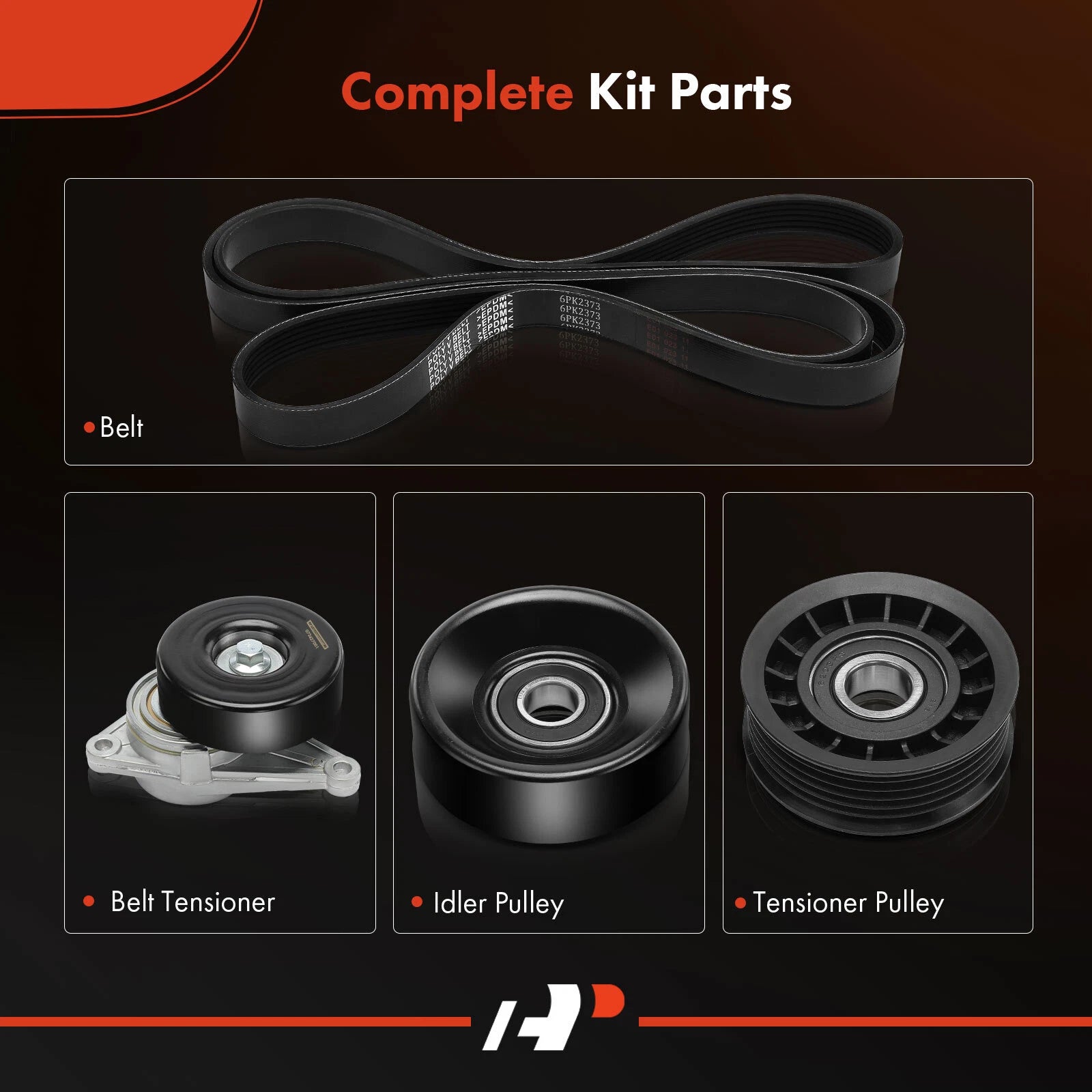 Set of 4 Serpentine Belt Drive Components for Ford Explorer (1996–2001)