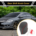 1 Pc Gear Shift Knob Cover for Honda Civic (2016–2021) Black Red Faux Leather