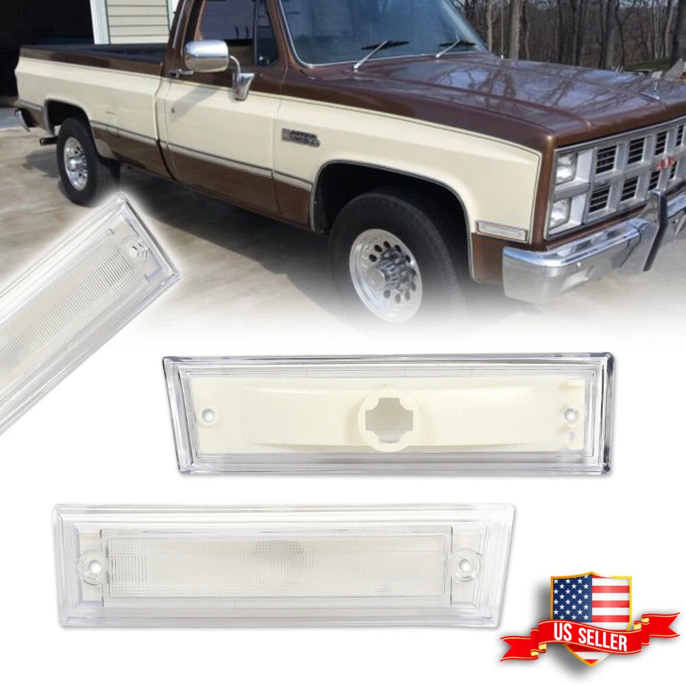 Clear Front Side Marker Lights for Chevrolet C10 C20 C30 GMC C1500 C2500 (1981–1991)