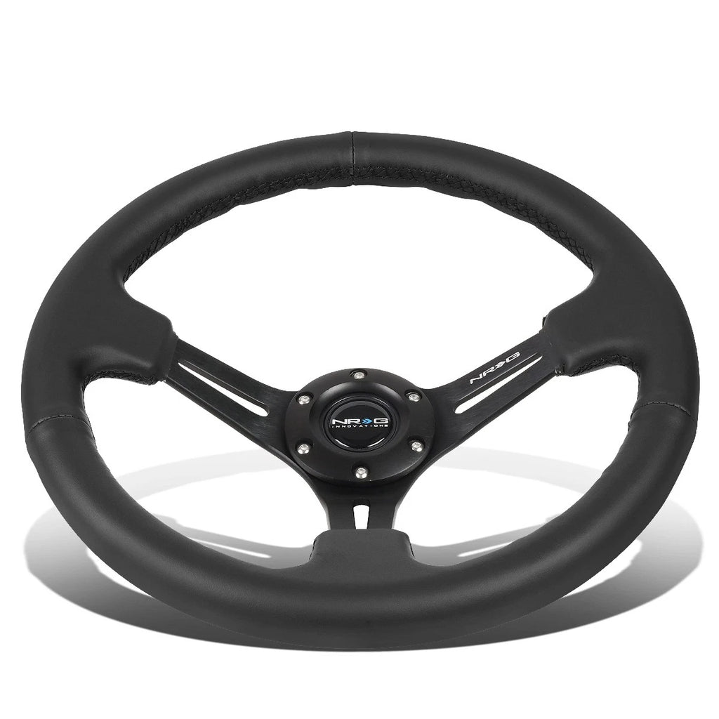 NRG Reinforced RST-018R 35cm Deep Dish Leather Grip Steering Wheel for Universal (2010–2023)