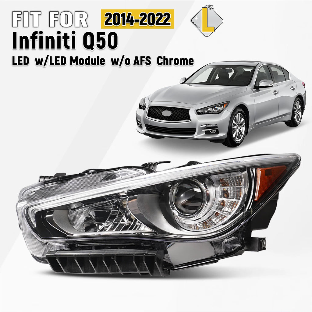 LED Headlight Assembly Left Driver Side for Infiniti Q50 (2014–2022)