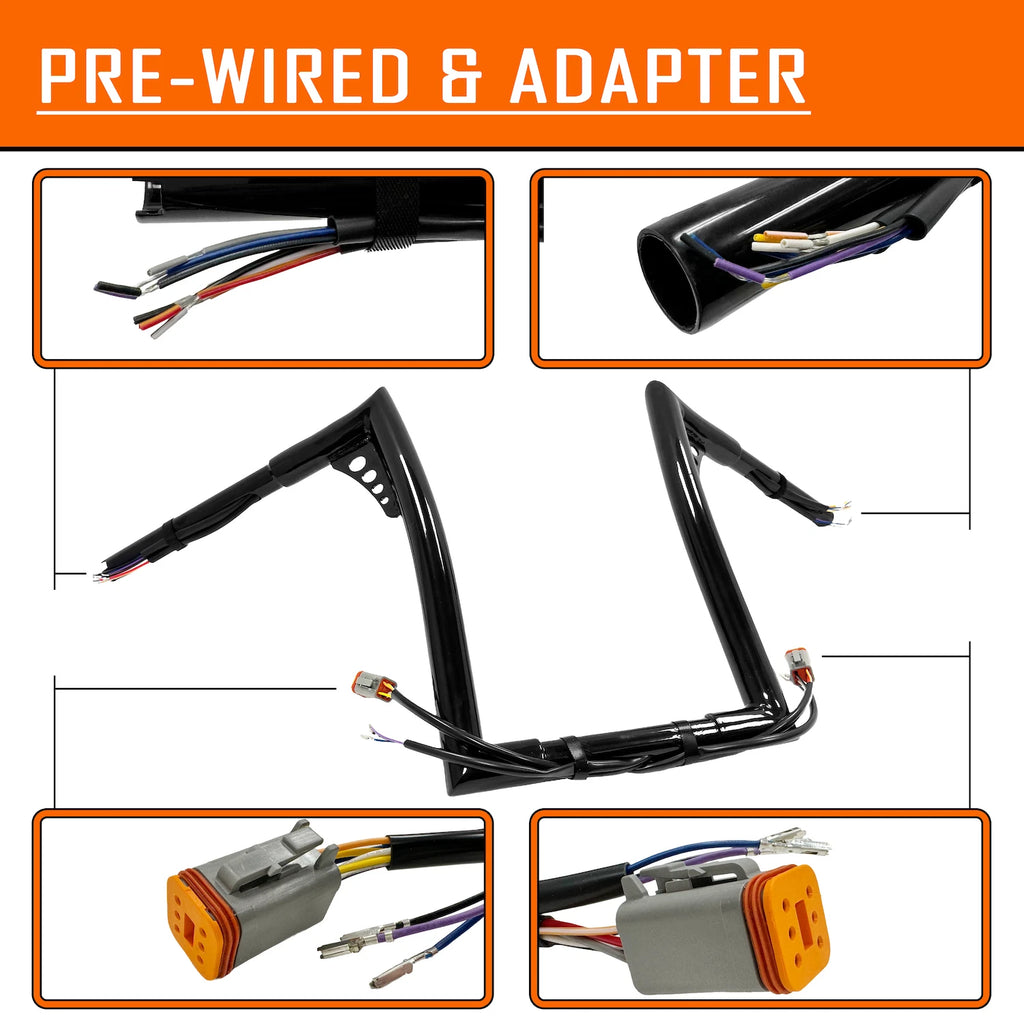 Prewired Handlebar Set of 3 for Sportster Dyna Softail Fat Boy (1996–2006)