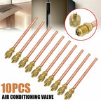 10 Pcs Access Valves Copper Tube for Air Conditioner Refrigeration