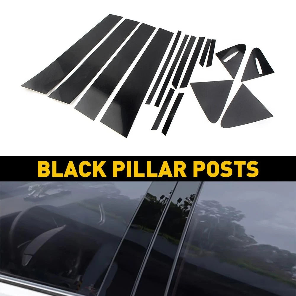 16PC Black Pillar Door Posts Window Trim Cover for Toyota Corolla (2020–2022)