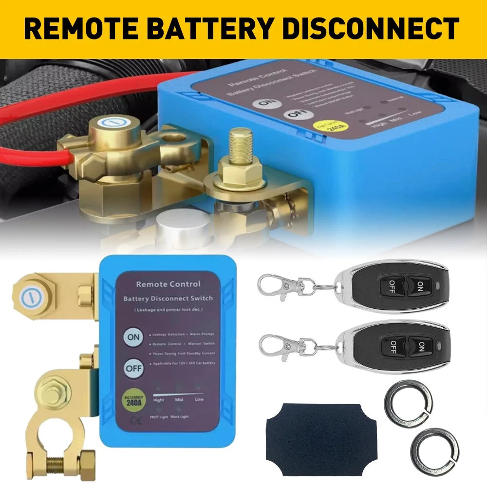 Remote Battery Disconnect Switch 12V 240A for Auto RV ATV (Universal)